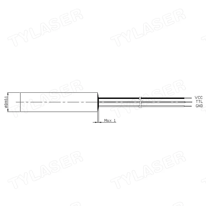 Industrial Grade Laser Pointer - Внешний лазерный модуль TTL 8 мм