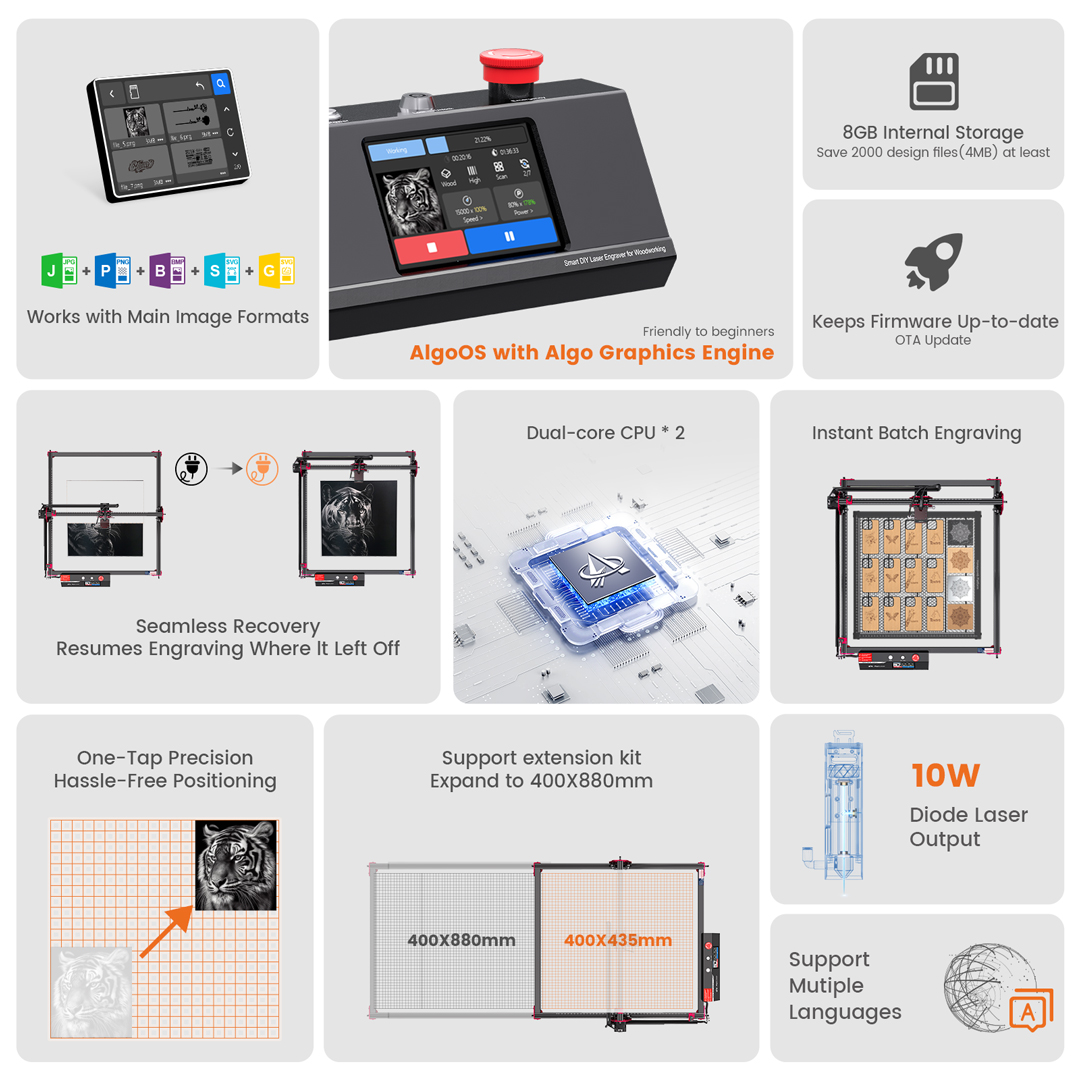 AlgoLaser DIY KIT MK2 10 Вт ла – обзор и цена Industrial Handheld Laser Engraver